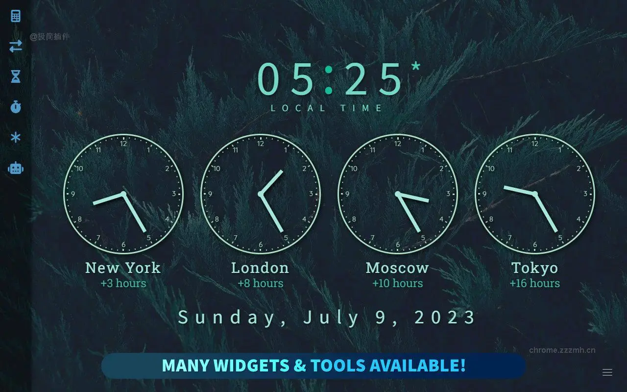 CaretTab 新标签时钟和日期_4.7.0_image_1