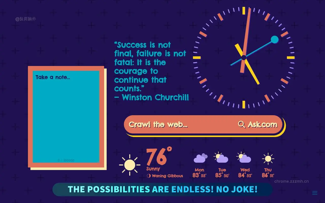 CaretTab 新标签时钟和日期_4.7.0_image_2