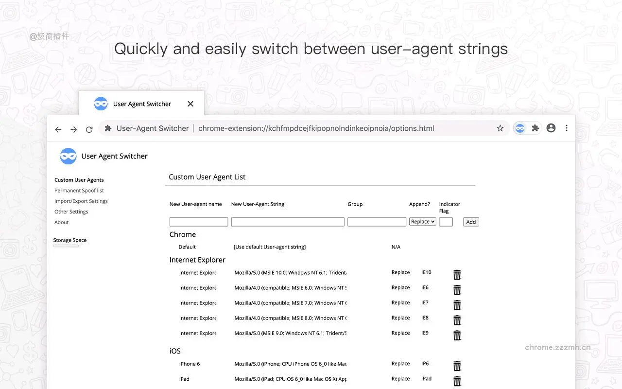 User-Agent Switcher_1.1.10_image_1
