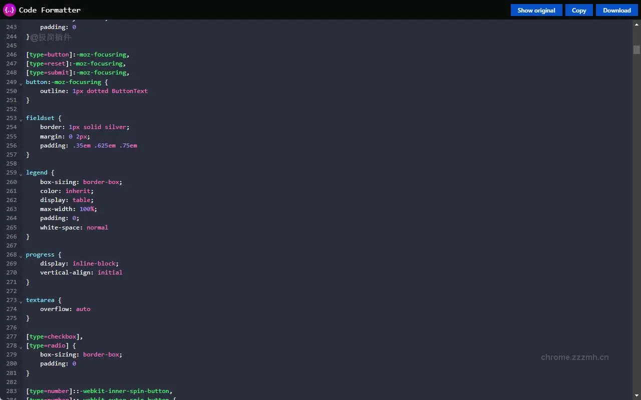 代码格式化器 JSON CSS JavaScript_1.4.0_image_0