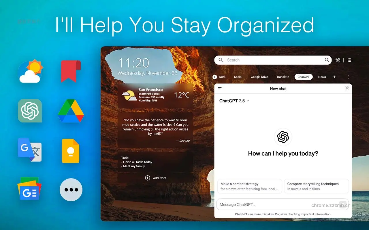 Homey Productivity New Tab_4.24.1_image_0