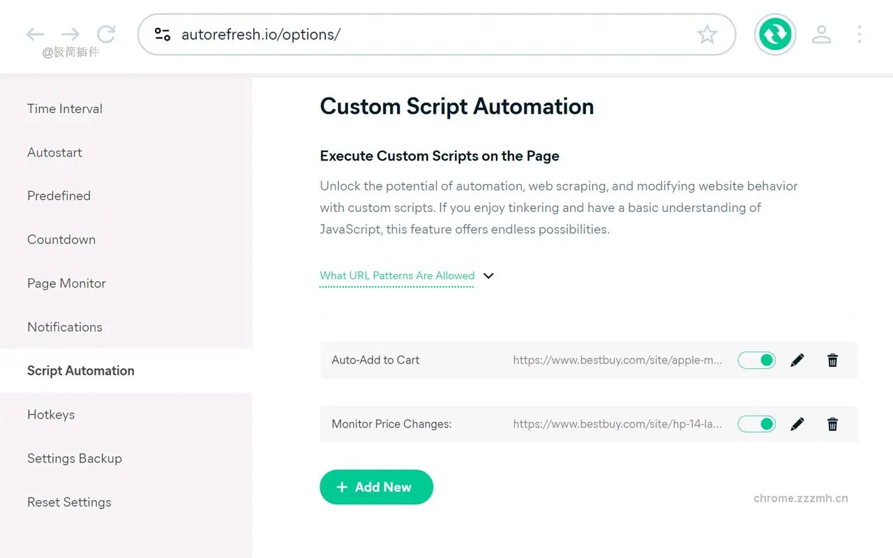 Auto Refresh Plus | PageMonitor_8.1.0_image_3